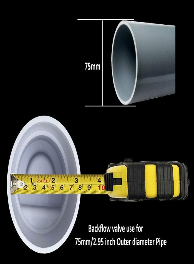 ES EKSAFAR ESEKSAFAR 2pc 75mm Drain cap PVC Backflow Valve Pvc Pipe Flap Gate Valve with PVC Solvent for 7.5cm/2.95 inch Outer diameter pipe fitting - Image 2